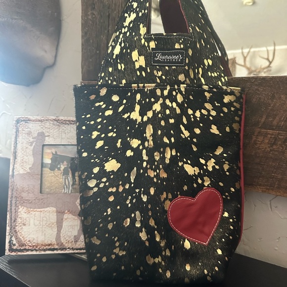 Lauraine’s HOH acid wash and leather vehicle hanging reusable trash storage bag - Picture 1 of 11